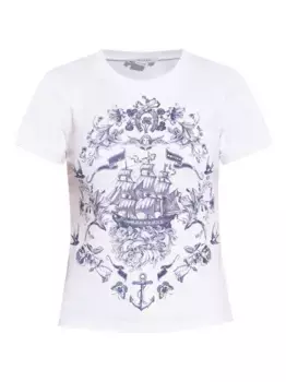 Футболка с графическим принтом Alexander McQueen, белый