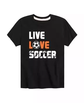 Футболка с графическим принтом Big Boys Live Love Soccer Hybrid, черный