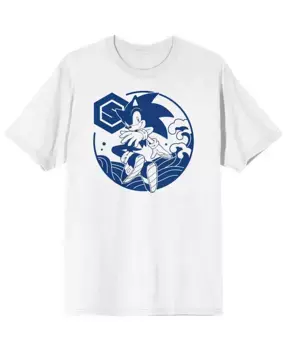 Футболка с графическим принтом Big & Tall Modern Character, белая - 4XL Sonic The Hedgehog, белый