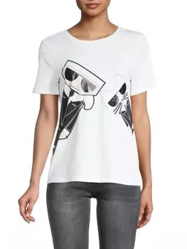 Футболка с графическим принтом black tie Karl Lagerfeld Paris White
