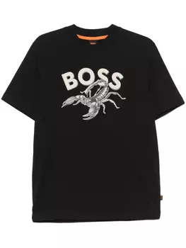 Футболка с графическим принтом BOSS, черный