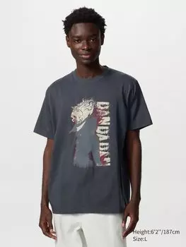 Футболка с графическим принтом Dandadan ut Uniqlo, цвет 08 серый