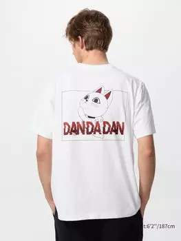 Футболка с графическим принтом Dandadan ut Uniqlo, цвет 00 белый