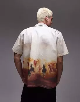 Футболка с графическим принтом Dickies Running Wild Western в коричневом цвете