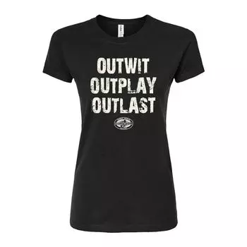 Футболка с графическим принтом для юниоров Survivor Outwit Outplay Outlast Licensed Character, черный
