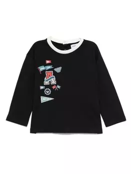 Футболка с графическим принтом Emporio Armani Kids, черный