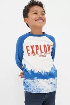 Футболка с графическим принтом Fatface Explore Fat Face, синий