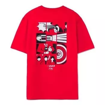 Футболка с графическим принтом футболка Li-Ning, красный