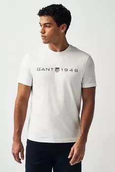 Футболка с графическим принтом Gant, белый