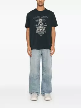 Футболка с графическим принтом Golden Goose, серый