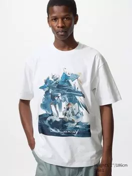 Футболка с графическим принтом Gundam ut Uniqlo, белый