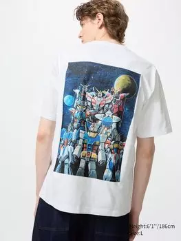 Футболка с графическим принтом Gundam ut Uniqlo, белый
