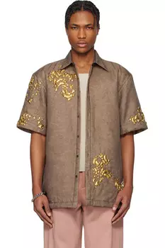 Футболка с графическим принтом Hardware Dries Van Noten, коричневый