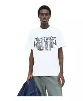 Футболка с графическим принтом из хлопкового джерси Carhartt Wip, белый