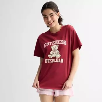 Футболка с графическим принтом из страз для юниоров Madden Girl, цвет maroon combo