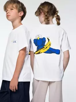 Футболка с графическим принтом Kaws + Warhol Uniqlo, цвет 00 белый