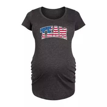Футболка с графическим принтом команды Maternity Team USA Unbranded, серый
