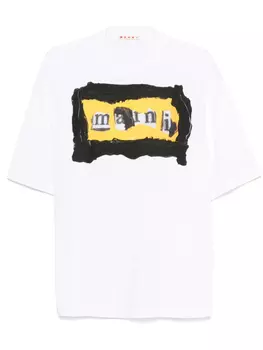 Футболка с графическим принтом Marni, белый