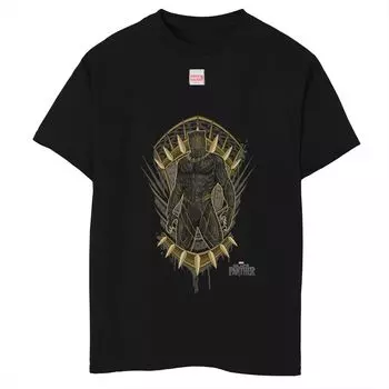 Футболка с графическим принтом Marvel Black Panther Killmonger Crest для мальчиков 8–20 лет Marvel
