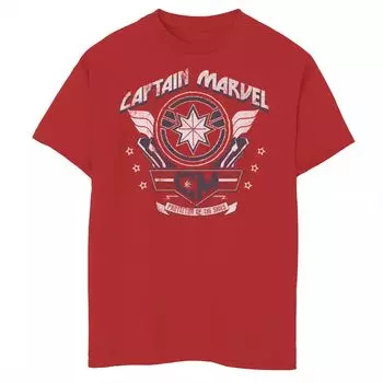 Футболка с графическим принтом Marvel Captain Plaque для мальчиков 8–20 лет Marvel