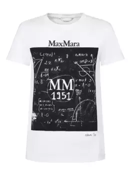 Футболка с графическим принтом MAX MARA, белый