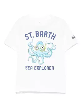 Футболка с графическим принтом MC2 Saint Barth Kids, белый