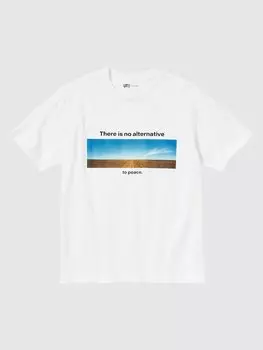 Футболка с графическим принтом «Мир всем» Uniqlo, цвет 00 белый
