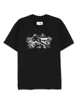 Футболка с графическим принтом MM6 Maison Margiela, черный