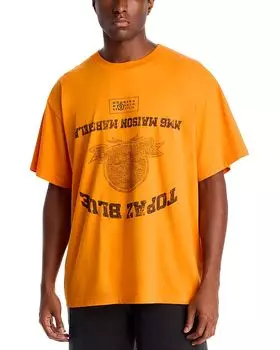 Футболка с графическим принтом MM6 Maison Margiela, оранжевый