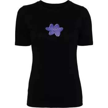 Футболка с графическим принтом MM6 Maison Margiela, Obsidian Black