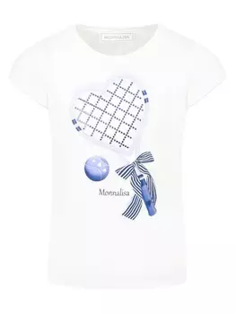 Футболка с графическим принтом Monnalisa, белый