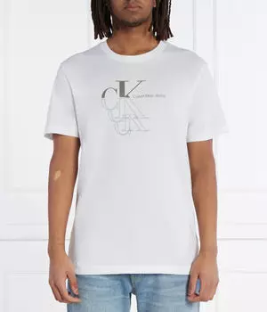 Футболка с графическим принтом Monogram Echo Regular fit Calvin Klein Jeans, белый