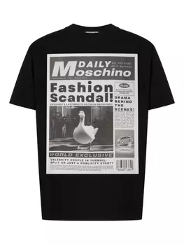 Футболка с графическим принтом Moschino, черный