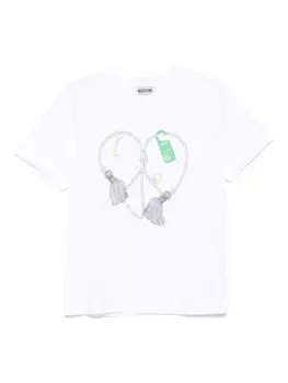 Футболка с графическим принтом MOSCHINO JEANS, белый