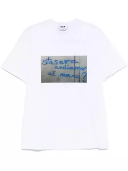 Футболка с графическим принтом MSGM, белый