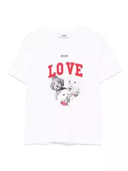 Футболка с графическим принтом MSGM Kids, белый