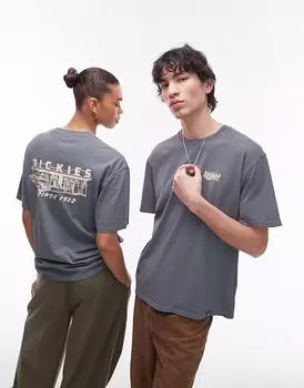 Футболка с графическим принтом на спине с изображением станции техобслуживания Dickies, цвет средне-синий