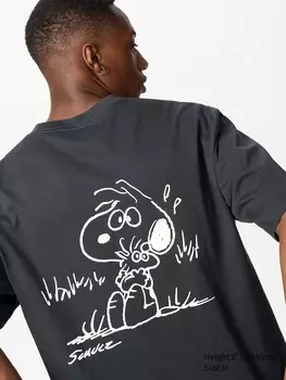 Футболка с графическим принтом Peanuts ut Uniqlo, цвет 08 серый