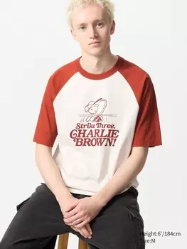 Футболка с графическим принтом Peanuts ut Uniqlo, цвет 27 оранжевый