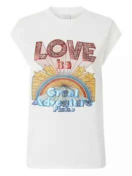 Футболка с графическим принтом PINKO, белый