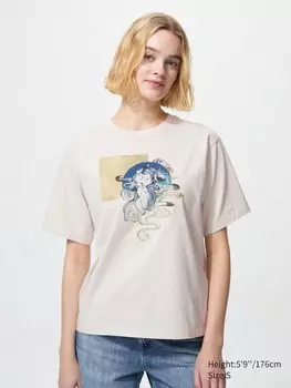 Футболка с графическим принтом Pop mart ut Uniqlo, белый