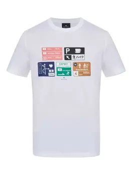 Футболка с графическим принтом PS Paul Smith, белый
