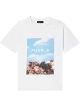 Футболка с графическим принтом Purple Brand, белый
