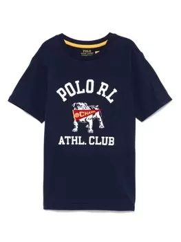 Футболка с графическим принтом Ralph Lauren Kids, синий