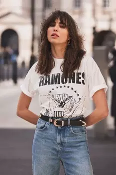 Футболка с графическим принтом Ramones Mint Velvet, белый