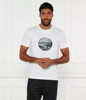 Футболка с графическим принтом Regular fit Boss Green, белый