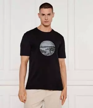 Футболка с графическим принтом Regular fit Boss Green, черный