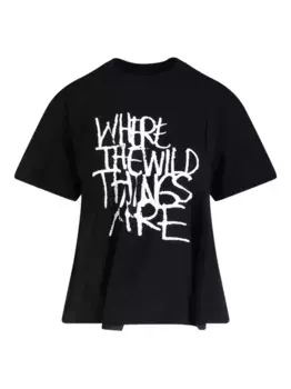 Футболка с графическим принтом SACAI, черный