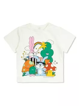 Футболка с графическим принтом Stella McCartney Kids, белый