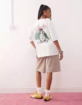 Футболка с графическим принтом текилы COLLUSION белого цвета